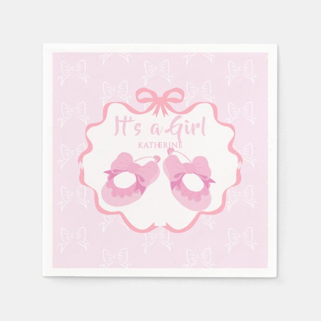 Servilleta De Papel Bow Ribbon es un Chica (Anverso)