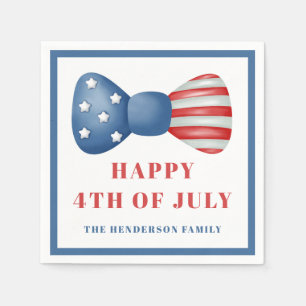 Servilleta De Papel Bow Rojo, Blanco Y Azul 4 De Julio