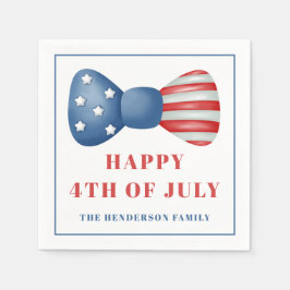 Servilleta De Papel Bow Rojo, Blanco Y Azul 4 De Julio