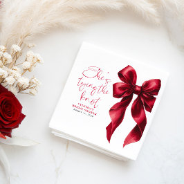 Servilleta De Papel Bow rojo está atando la ducha nupcial