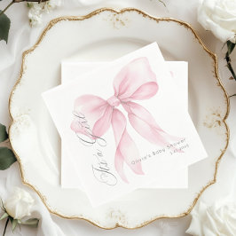 Servilleta De Papel Bow rosa Es una ducha de bebé chica