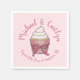 Servilleta De Papel Bow Rosado De Torta Rocida Boda Ducha De Novias