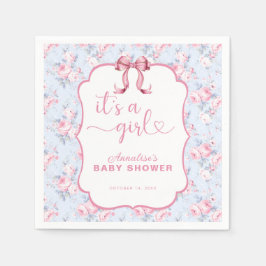Servilleta De Papel Bow rosado es un Baby Shower Chica