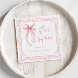 Servilleta De Papel Bow rosado está atando la ducha nupcial