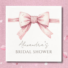 Servilleta De Papel Bow rosado tira y se ata la ducha nupcial