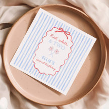 Bow Striped 4 de julio Napkins