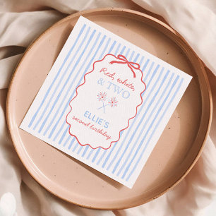Servilleta De Papel Bow Striped 4 de julio Napkins