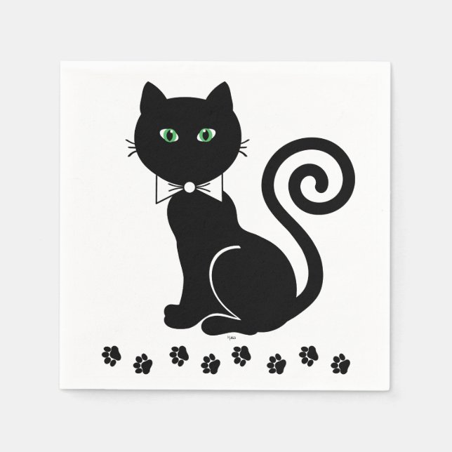 Servilleta De Papel Bow Tie Cat Napkins (Anverso)