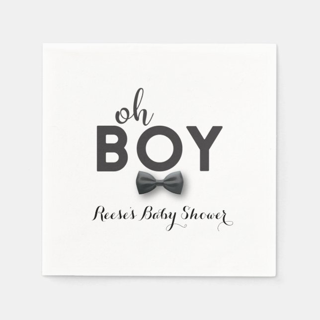 Servilleta De Papel Bow Tie Little Man Baby Shower Napkin (Anverso)