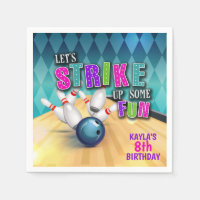 Bowling Birthday Party Napkin - Chica