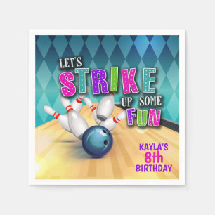 Servilleta De Papel Bowling Birthday Party Napkin - Chica