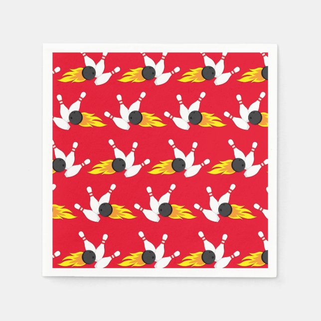 Servilleta De Papel Bowling Niños Fiesta de cumpleaños Deportes (Anverso)