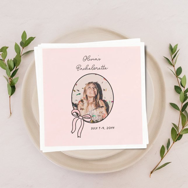 Servilleta De Papel Bows & Babes Coquette Bachelorette (Bows & Babes Pink Bow Coquette Bachelorette Party Napkins
)