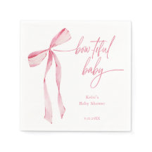 Bowtiful Watercolor Rubor Pink Baby Shower