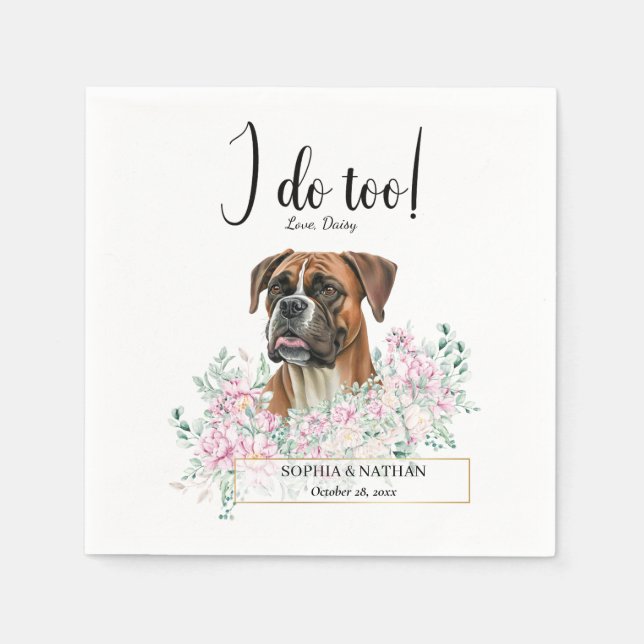 Servilleta De Papel Boxer Dog Boda Cocktail Napkins (Anverso)
