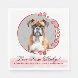 Servilleta De Papel =Boxer Dog Boda Napkins Con Perros Foto