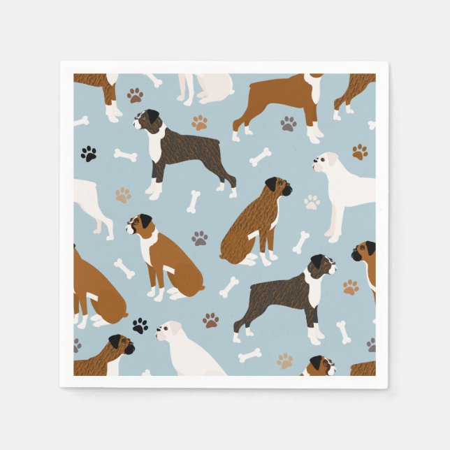 Servilleta De Papel Boxer Huesos de Perro y Papas (Anverso)