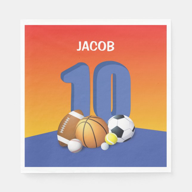 Servilleta De Papel Boy 10.º Balls Deportiva (Anverso)