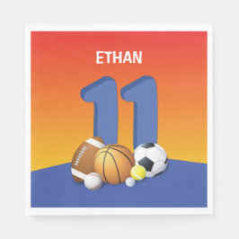 Servilleta De Papel Boy 11th Birthday Sports Balls