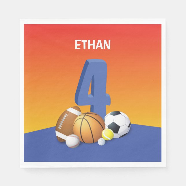 Servilleta De Papel Boy 4.º Balls Deportiva (Anverso)