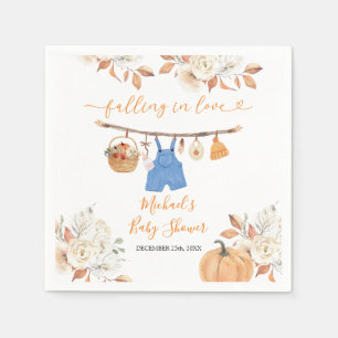 Servilleta De Papel Boy Autumn Clothes Pumpkin Fall Baby Shower