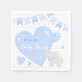 Servilleta De Papel Boy Baby Shower Elephant Balloon Paper Napkin