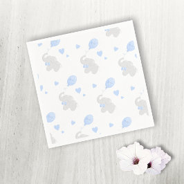 Servilleta De Papel Boy Baby Shower Elephant Balloons Papel Napkin