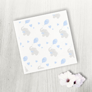 Servilleta De Papel Boy Baby Shower Elephant Balloons Papel Napkin