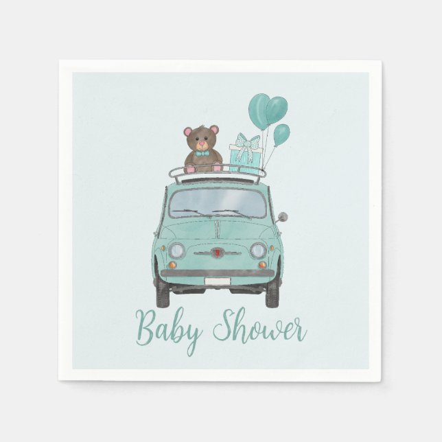 Servilleta De Papel Boy Baby Shower Fiat 500 (Anverso)
