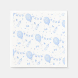 Servilleta De Papel Boy Baby Shower Paper Napkin con globos