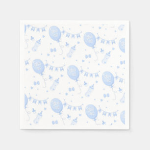 Servilleta De Papel Boy Baby Shower Paper Napkin con globos