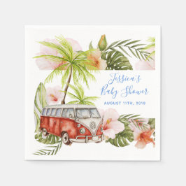 Servilleta De Papel Boy Baby Surfboard Tropical Beach Shower Napkins