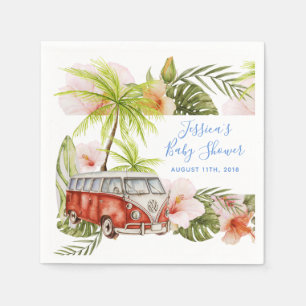 Servilleta De Papel Boy Baby Surfboard Tropical Beach Shower Napkins