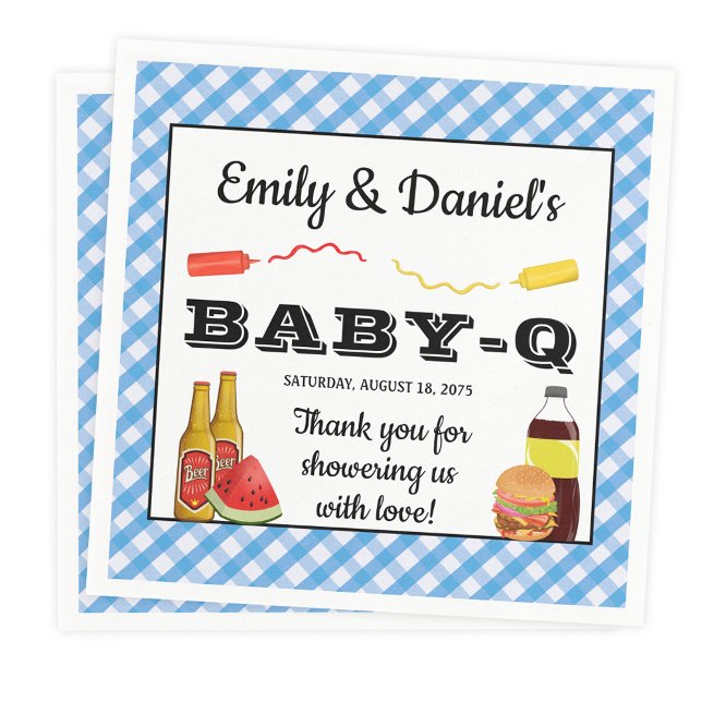 Servilleta De Papel Boy BBQ Baby-q Baby Shower Paper Napkins (Subido por el creador)