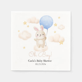 Servilleta De Papel Boy Blue Balloon Cute Bunny Baby Shower