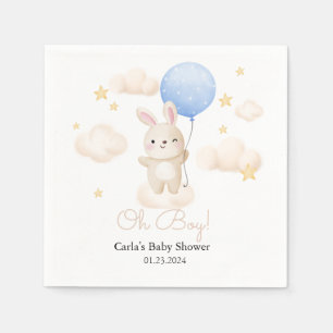 Servilleta De Papel Boy Blue Balloon Cute Bunny Baby Shower