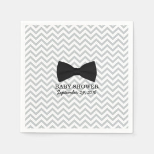 Servilleta De Papel Boy Bow Tie Chevron Stripes Baby Shower