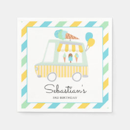 Servilleta De Papel Boy Ice Cream Truck Decoraciones de fiesta de cump