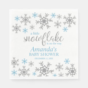Servilleta De Papel Boy Snowflake Baby Shower Napkins