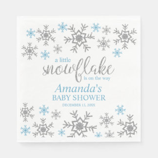 Servilleta De Papel Boy Snowflake Baby Shower Napkins