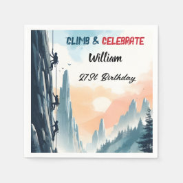 Servilleta De Papel Boy Tree Fun Cliff Rock Climbing 21st Birthday