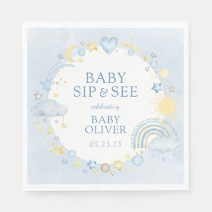 Servilleta De Papel Boy Watercolor Arcoiris Sip Y See