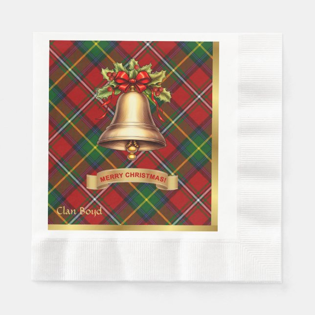 Servilleta De Papel Boyd Tartán de Navidad Personalizado (Anverso)