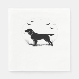 Servilleta De Papel Boykin Spaniel Dog - Halloween Moon Silhouette Cla