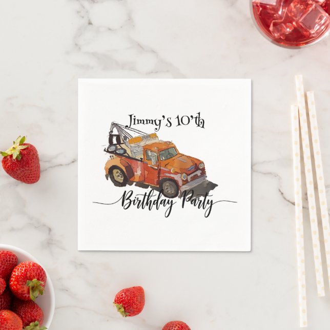 Servilleta De Papel Boys birthday party with wrecker (In situ)