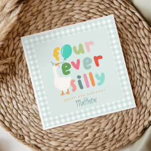 Servilleta De Papel Boys Blue Four Ever Silly Farm Ganso Cumpleaños 4