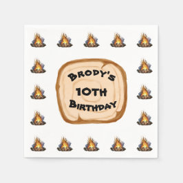 Servilleta De Papel Boys Camping Adventure Fogata de cumpleaños