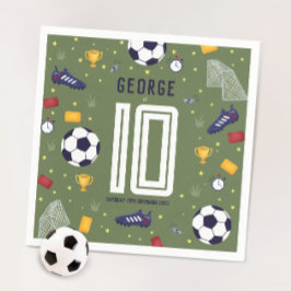 Servilleta De Papel Boys Cool Green Sports Soccer Kids Birthday