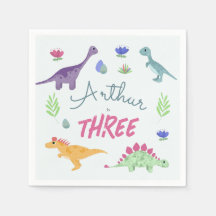 Boys Cute Blue Jungle T-Rex Dinosaur Birday