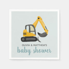 Servilleta De Papel Boys Cute Digger Baby Shower
